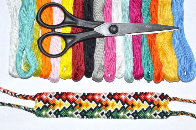 vyšívacie nite a vzor